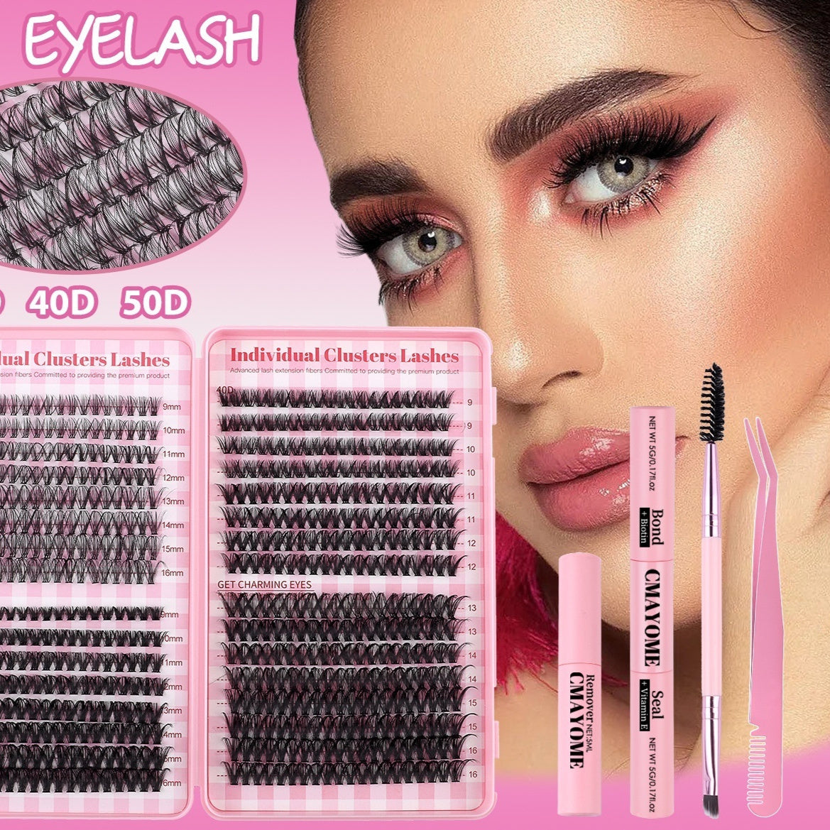 DIY Daily Natural Thick Segment Single Cluster False Eyelashes