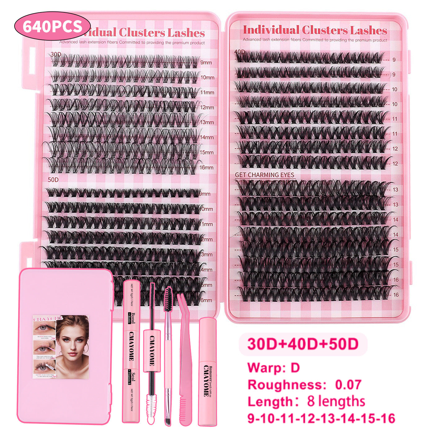 DIY Daily Natural Thick Segment Single Cluster False Eyelashes